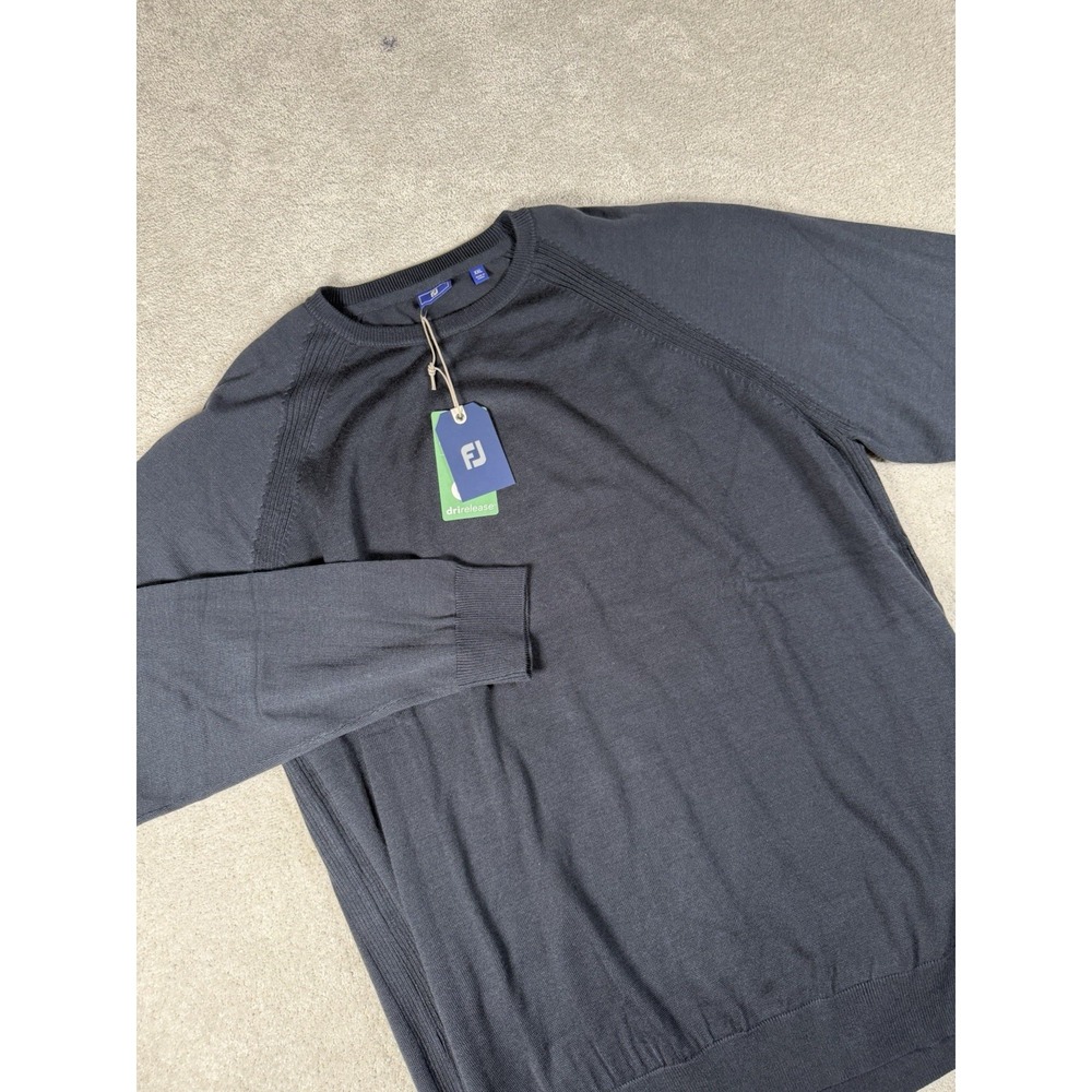 FootJoy Golf Crewneck Sweater Mens XXL Navy/Blue Crewneck Drirelease Wool New